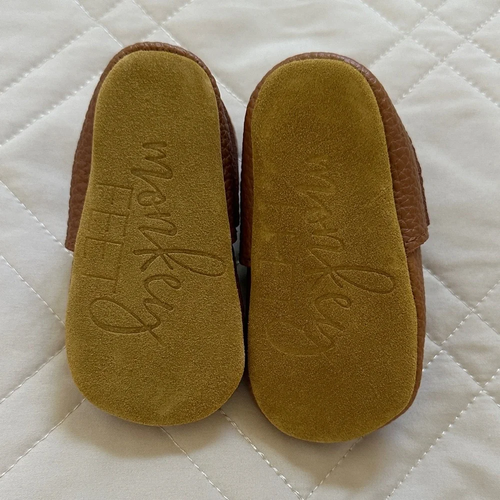 Monkey Feet Classic Brown Baby Mocs 6-12 M